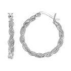 Primrose Sterling Silver Braided Hoop Earrings, Women's, Grey