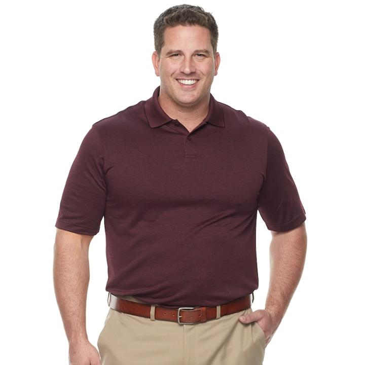 Big & Tall Haggar Regular-fit Space-dye Polo, Men's, Size: Xl Tall, Red