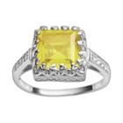Sterling Silver Citrine And Lab-created White Sapphire Crown Ring, Size: 7, Orange