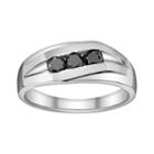 P4 1/2-ct. T.w. Black Round-cut Diamond Wedding Ring - Men, Size: 9