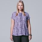 Plus Size Simply Vera Vera Wang Essential Popover Top, Women's, Size: 2xl, Lt Purple