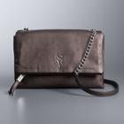 Simply Vera Vera Wang Garrison Double Entry Flap Crossbody Bag, Women's, Med Brown