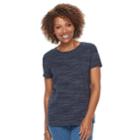 Women's Croft & Barrow&reg; Essential Crewneck Tee, Size: Xs, Blue