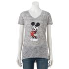 Disney's Mickey Mouse Juniors' Posing Graphic Tee, Girl's, Size: Xs, White Oth