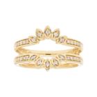 14k Gold 1/5 Carat T.w. Diamond Marquise Enhancer Wedding Ring, Women's, Size: 7, White