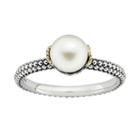 Stacks And Stones 14k Gold And Sterling Silver Freshwater Cultured Pearl Stack Ring, Women's, Size: 10, White