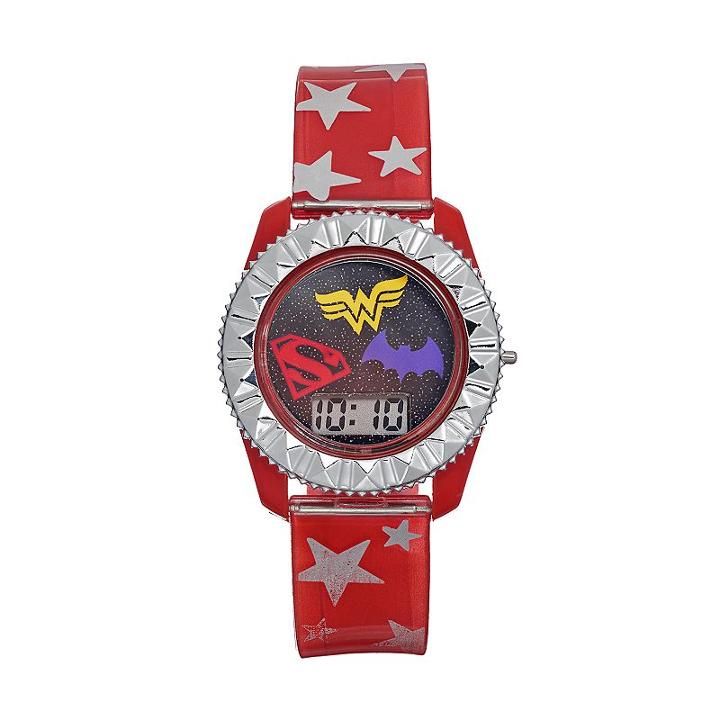 Dc Comics Supergirl, Wonder Woman & Batgirl Kids' Digital Watch, Girl's, Size: Medium, Red