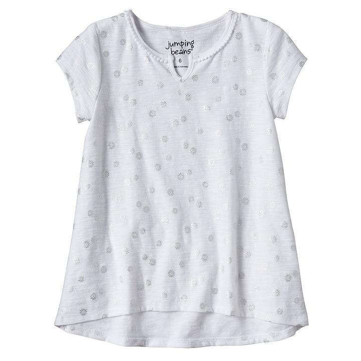 Girls 4-10 Jumping Beans&reg; Slubbed Foil Print Tee, Girl's, Size: 8, White