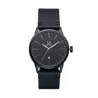 Joshua & Sons Men's Leather Swiss Watch, Black
