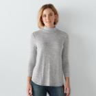 Women's Sonoma Goods For Life&trade; Marled Mockneck Tee, Size: Large, Silver