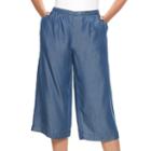 Petite Apt. 9&reg; Chambray Wide-leg Culottes, Women's, Size: L Petite, Med Blue