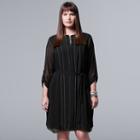 Plus Size Simply Vera Vera Wang Picot Embroidered Shirtdress, Women's, Size: 2xl, Black