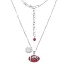 Florida State Seminoles Sterling Silver Team Logo & Crystal Football Pendant Necklace, Women's, Size: 18, Multicolor