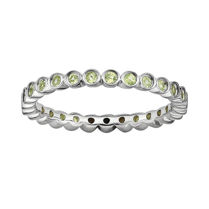 Stacks And Stones Sterling Silver Peridot Stack Ring, Women's, Size: 6, Green