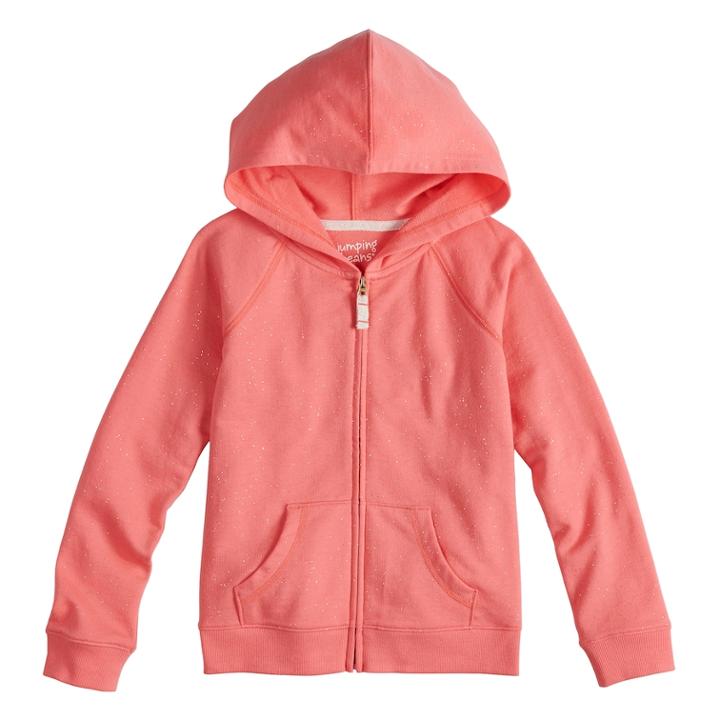 Girls 4-10 Jumping Beans&reg; French Terry Hoodie, Size: 6, Lt Orange