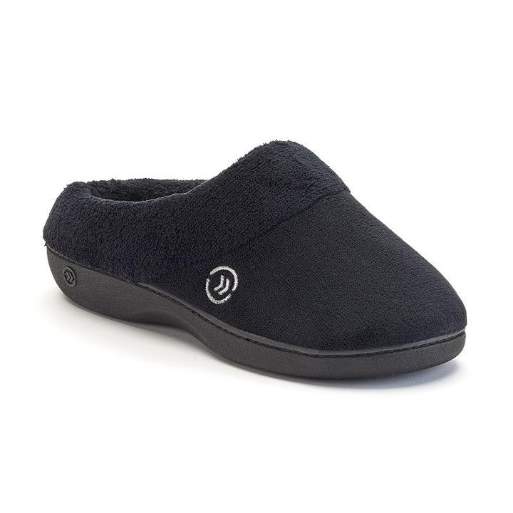 Isotoner Classics Women's Memory Foam Clog Slippers, Size: 6.5 - 7, Black