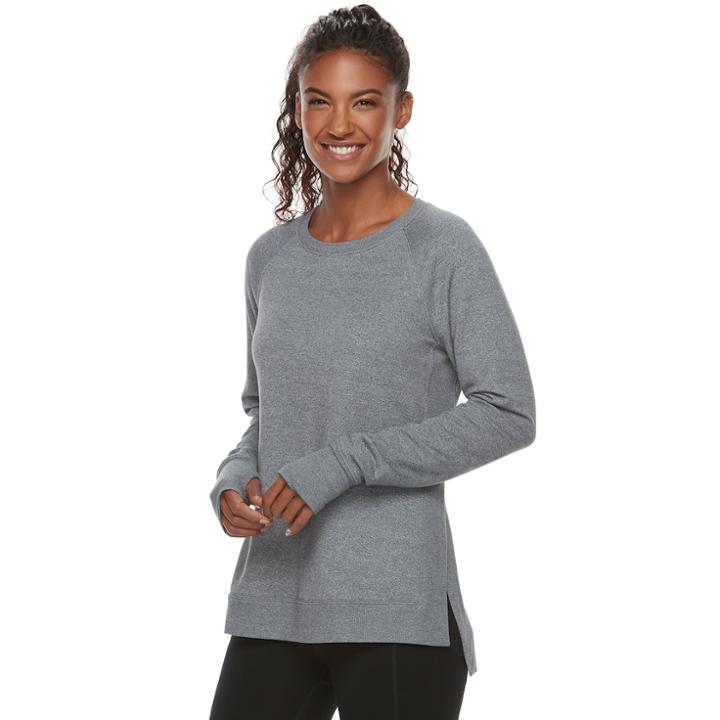 Women's Tek Gear&reg; Vented Long Sleeve Top, Size: Small, Dark Grey