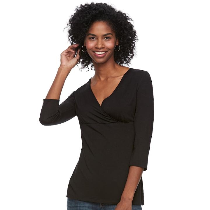 Maternity A:glow Surplice Nursing Tee, Women's, Size: S-mat, Black