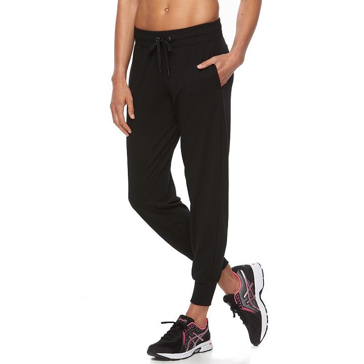 Women's Tek Gear&reg; French Terry Jogger Pants, Size: Large, Black
