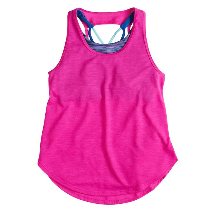 Girls 7-16 So&reg; Strappy Tank Top With Built-in Bra, Size: 16, Med Purple