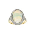 The Regal Collection 14k Gold Opal & 3/8 Carat T.w. Diamond Halo Ring, Women's, Size: 6, White