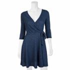 Juniors' Iz Byer California Knit Faux-wrap Dress, Teens, Size: Small, Med Blue