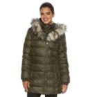 Women's Apt. 9&reg; Hooded Puffer Jacket, Size: Small, Green Oth