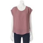 Pink Rose, Juniors' Cap Sleeve Woven Top, Girl's, Size: Large, Purple Oth