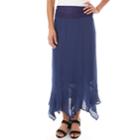Women's Apt. 9&reg; Handkerchief Hem Maxi Skirt, Size: Xl, Blue (navy)