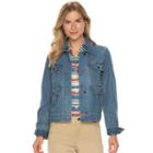 Women's Chaps Jean Jacket, Size: Xl, Blue