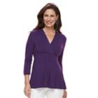 Women's Croft & Barrow&reg; Surplice Empire Top, Size: Xs, Drk Purple