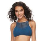 Mix And Match Crochet High-neck Bikini Top, Teens, Size: Large, Dark Blue