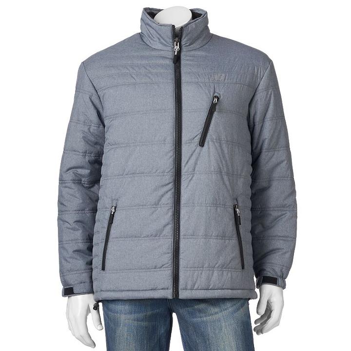 Big & Tall New Balance Puffer Jacket, Men's, Size: L Tall, Grey