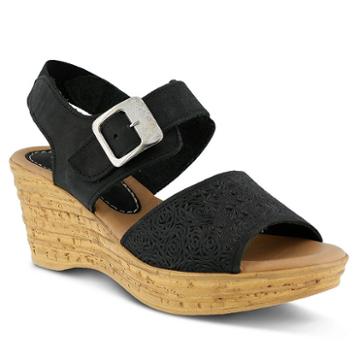 Spring Step Mitu Women's Wedge Sandals, Size: 36, Black
