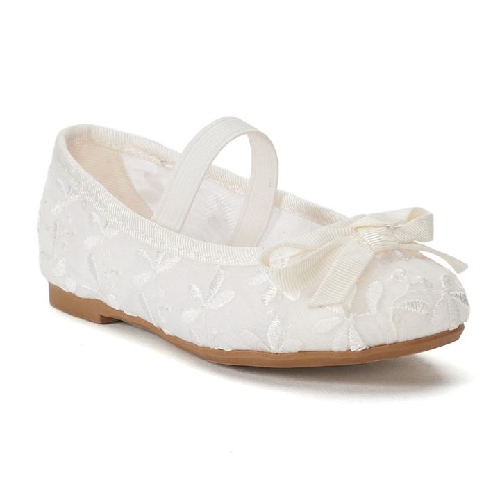 Jumping Beans&reg; Festival Toddler Girls' Ballet Flats, Size: 6 T, White