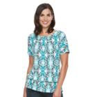 Women's Croft & Barrow&reg; Peplum Top, Size: Xl, Turquoise/blue (turq/aqua)