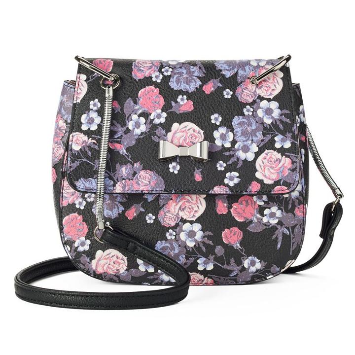 Candie's&reg; Sabrina Crossbody Saddle Bag, Women's, Dark Grey
