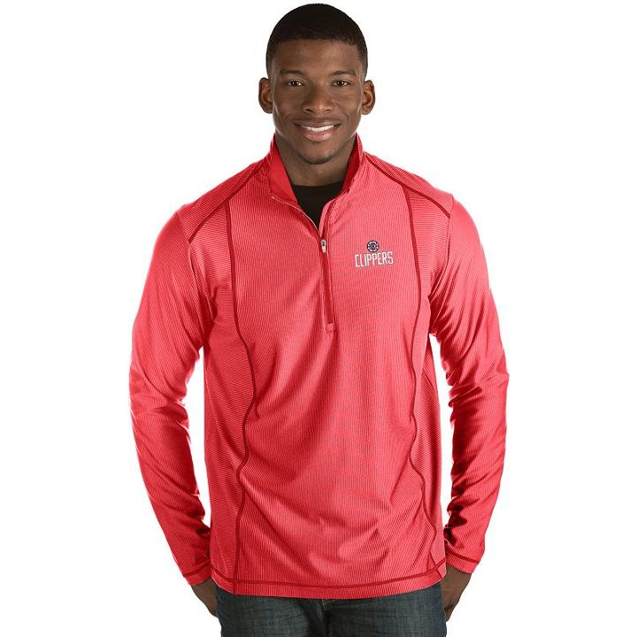 Men's Antigua Los Angeles Clippers Tempo Quarter-zip Pullover, Size: 3xl, Dark Red
