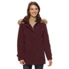 Women's Gallery Hooded Faux-fur Stadium Jacket, Size: Medium, Purple
