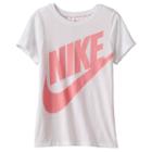 Girls 7-16 Nike Mesh Print Futura Active Tee, Girl's, Size: Small, White