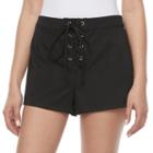 Disney Pirates Of The Caribbean: Juniors Collection Lace-up Shortie Shorts, Girl's, Size: Small, Black