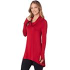 Women's Cuddl Duds Softwear Cowlneck Tunic Top, Size: Xs, Red