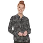 Women's Elle&trade; Scalloped Blouse, Size: Small, Black