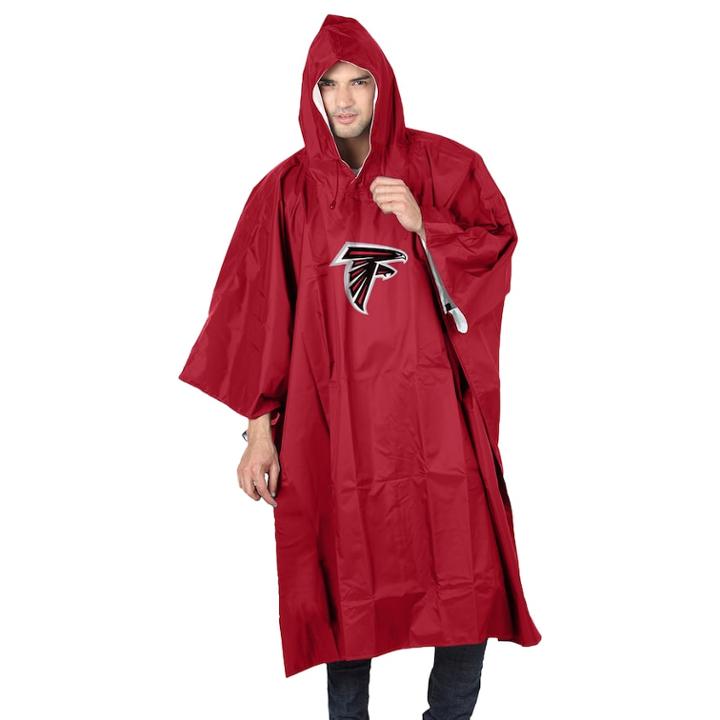 Adult Northwest Atlanta Falcons Deluxe Poncho, Adult Unisex, Red