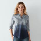 Women's Sonoma Goods For Life&trade; Striped Dip-dye Henley, Size: Large, Blue