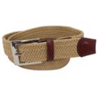 Men's Pga Tour Stretch Fabric Golf Belt, Size: 32, Beig/green (beig/khaki)