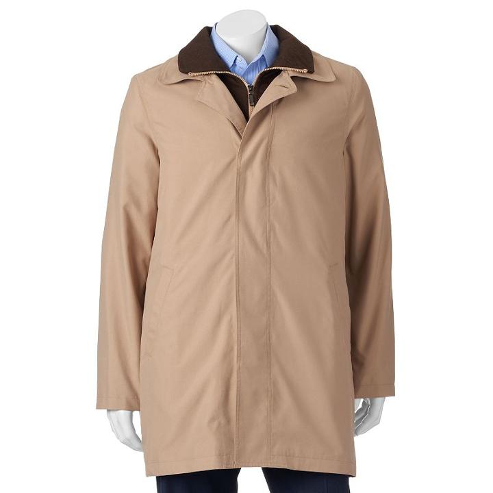 Men's Savile Row Edgar Classic-fit All-weather Coat, Size: Xxl, Beig/green (beig/khaki)
