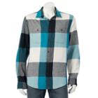 Big & Tall Urban Pipeline&reg; Plaid Flannel Button-down Shirt, Men's, Size: M Tall, Natural