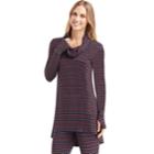 Plus Size Cuddl Duds Softwear Cowlneck Tunic Top, Women's, Size: 2xl, Multi Stripe