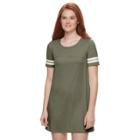 Juniors' About A Girl Varsity T-shirt Dress, Size: Large, Green Oth